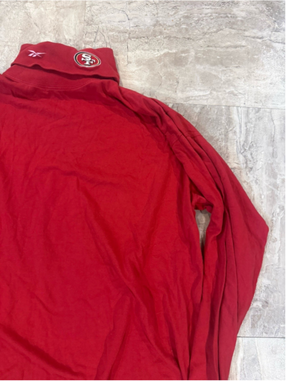 VTG Reebok San Francisco 49ers Red Turtleneck Long Sleeve Shirt Logo XL